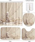 Britimes Juego de 4 cortinas de ducha, beige playa con alfombras...