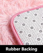 Alfombra redonda rosa para dormitorio de niñas, alfombra circular esponjosa de...