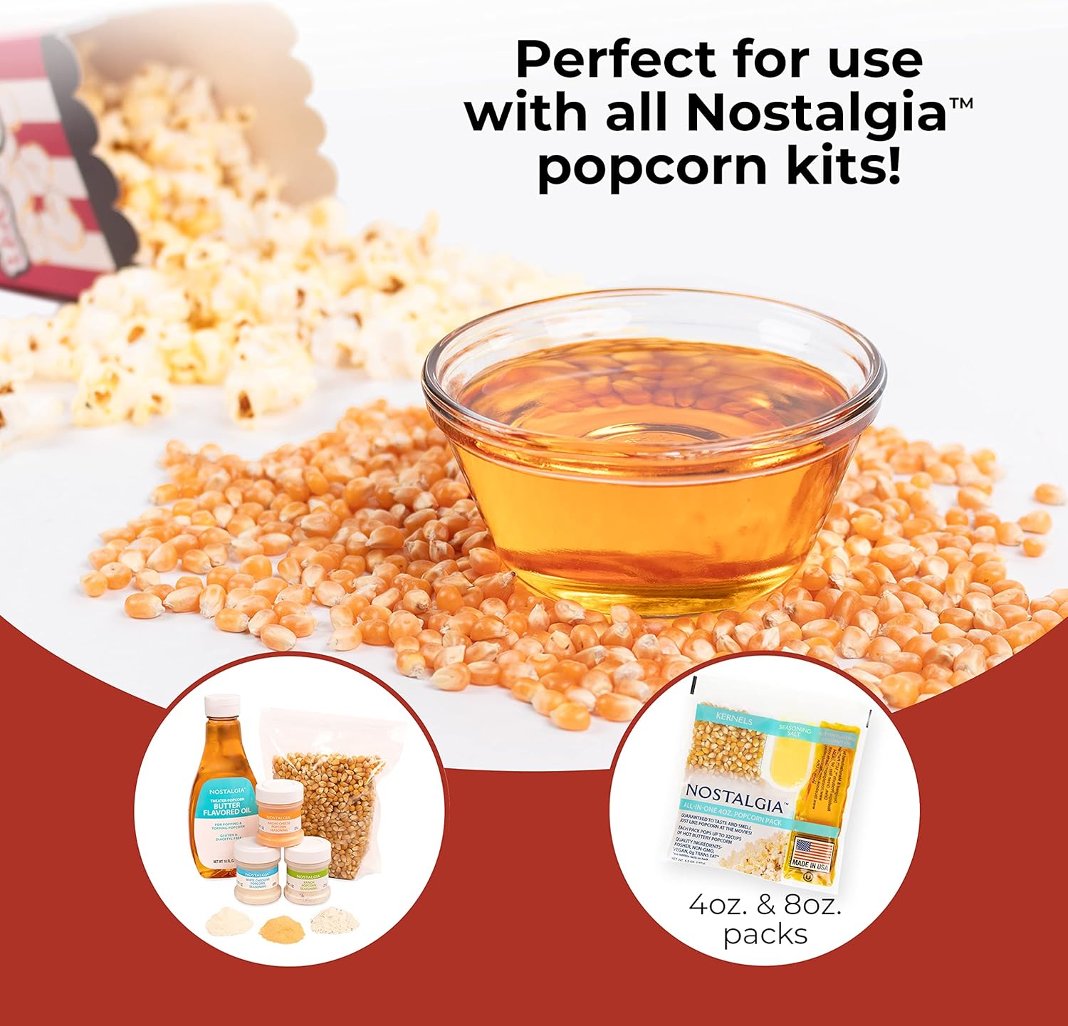 Nostalgia Máquina para hacer palomitas de maíz, carrito profesional con...