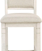 Braun Silla de altura de mostrador (juego de 2), color blanco antiguo