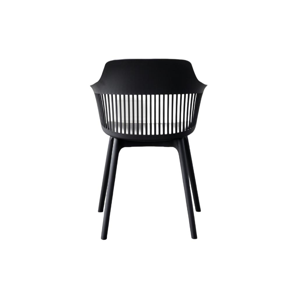 Silla Con Cojin Max, Color Negro, Con espaldar en rejilla