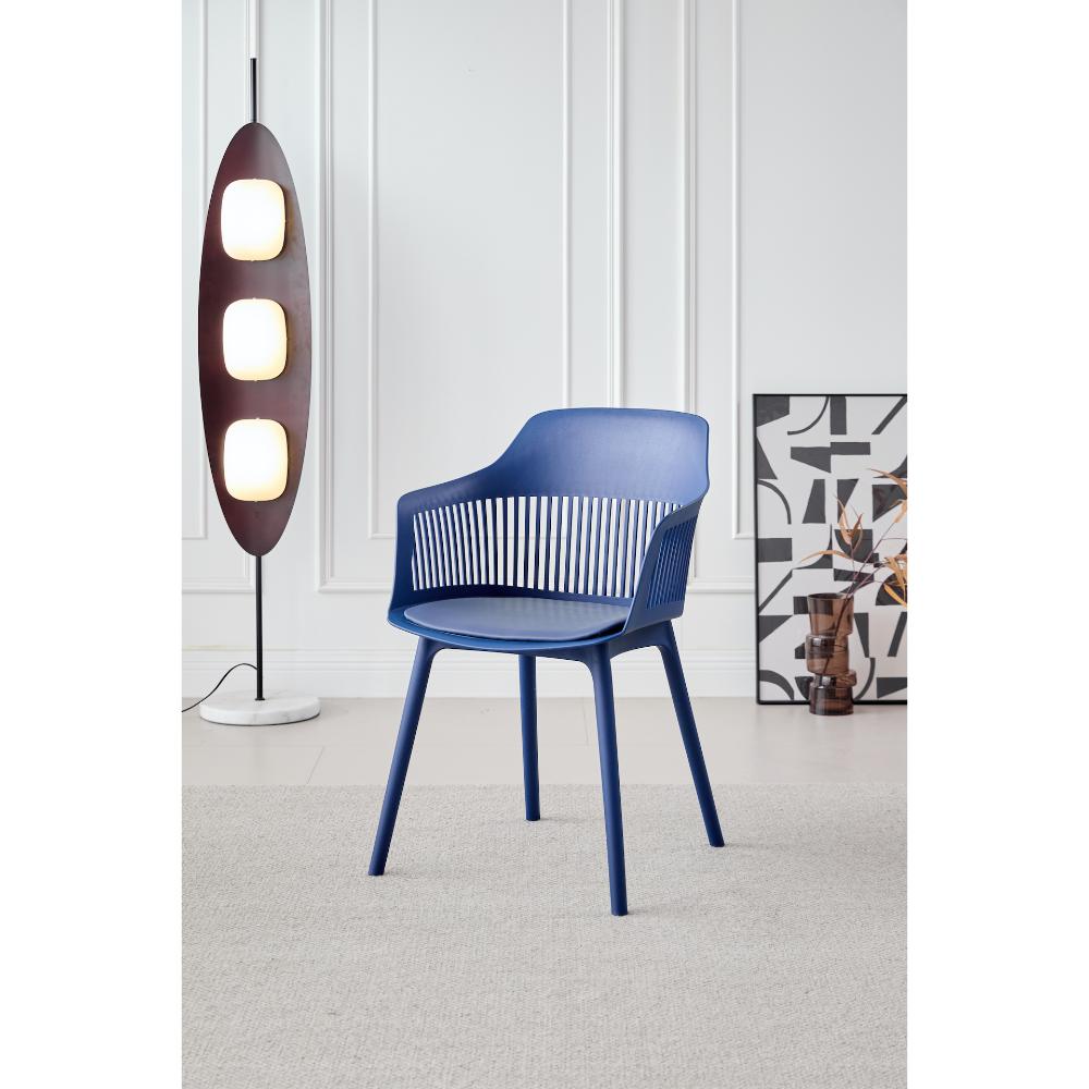 Silla Con Cojin Max, Color Azul, Con espaldar en rejilla X4