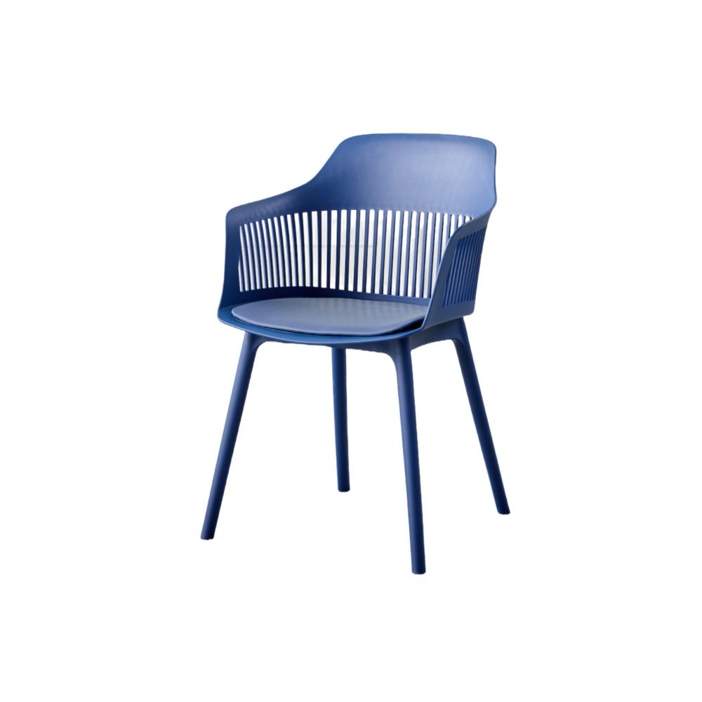 Silla Con Cojin Max, Color Azul, Con espaldar en rejilla