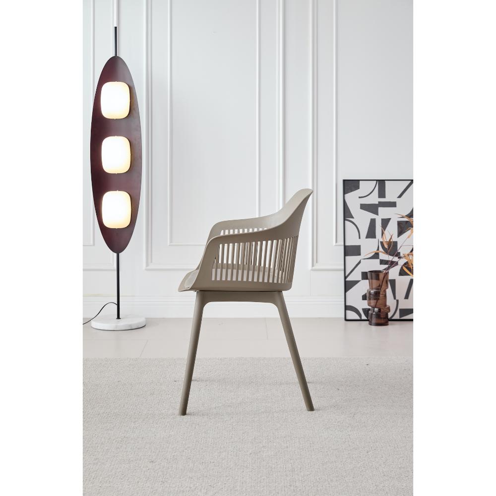 Silla Con Cojin Max, Color Taupe, Con espaldar en rejilla X2