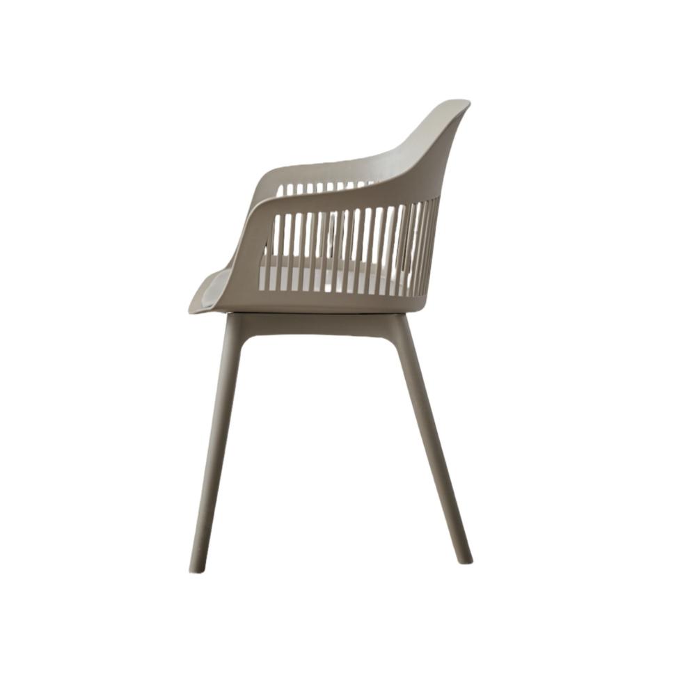 Silla Con Cojin Max, Color Taupe, Con espaldar en rejilla X2