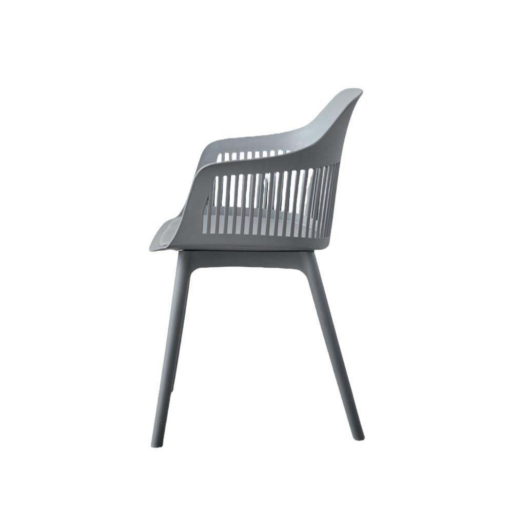 Silla Con Cojin Max, Color Gris Oscuro, Con espaldar en rejilla