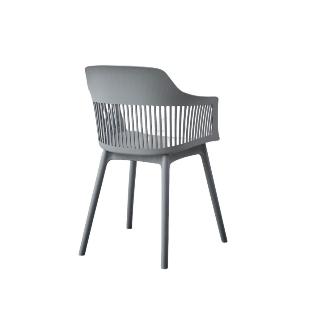 Silla Con Cojin Max, Color Gris Oscuro, Con espaldar en rejilla