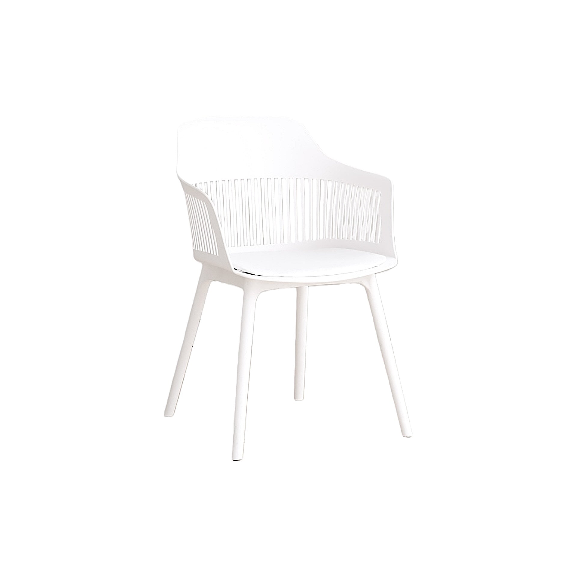 Silla Con Cojin Max, Color Blanco, Con espaldar en rejilla