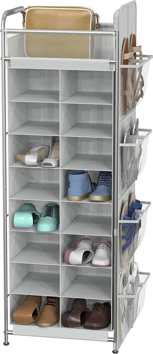 Simple Houseware Soporte para zapatos con bolsillos laterales para colgar ...