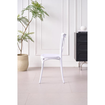 Silla Betany, Color Blanco, Con espaldar y diseño minimalista X4