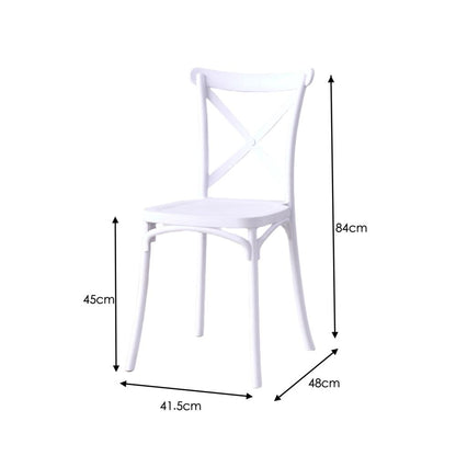 Silla Betany, Color Blanco, Con espaldar y diseño minimalista X4