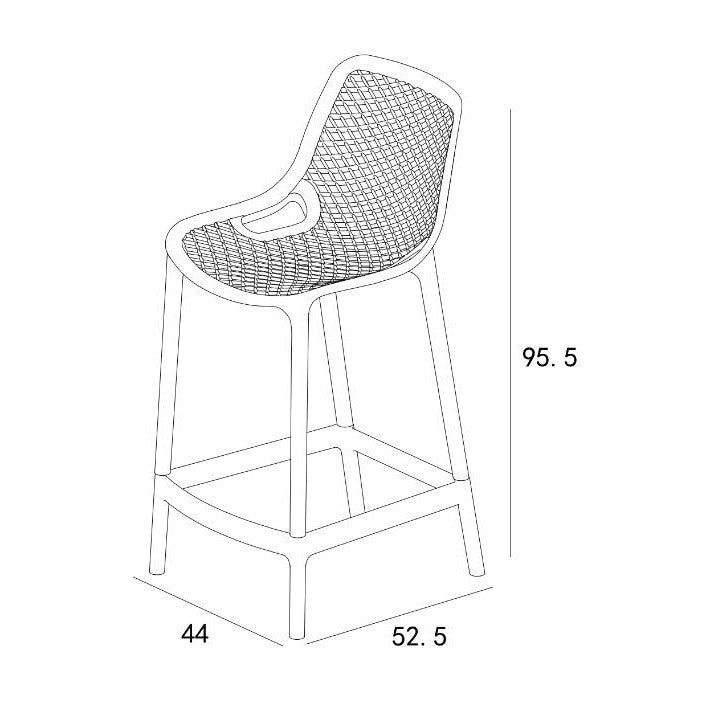 Silla para Bar Miame, Color Gris Oscuro, con reposa pies en diseño Moderno