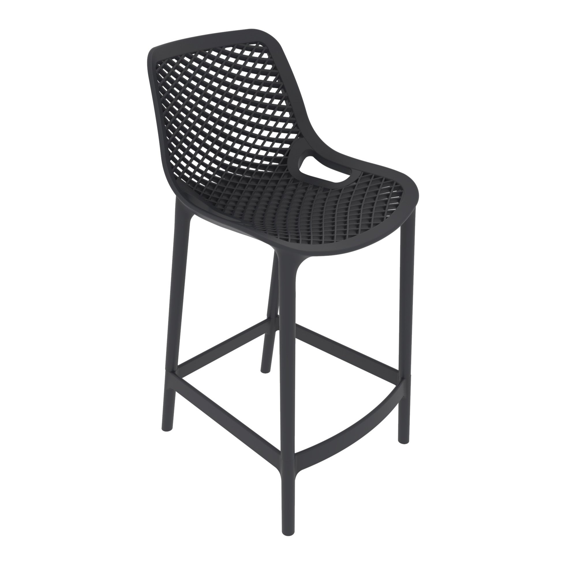 Silla para Bar Miame, Color Negro, con reposa pies en diseño Moderno