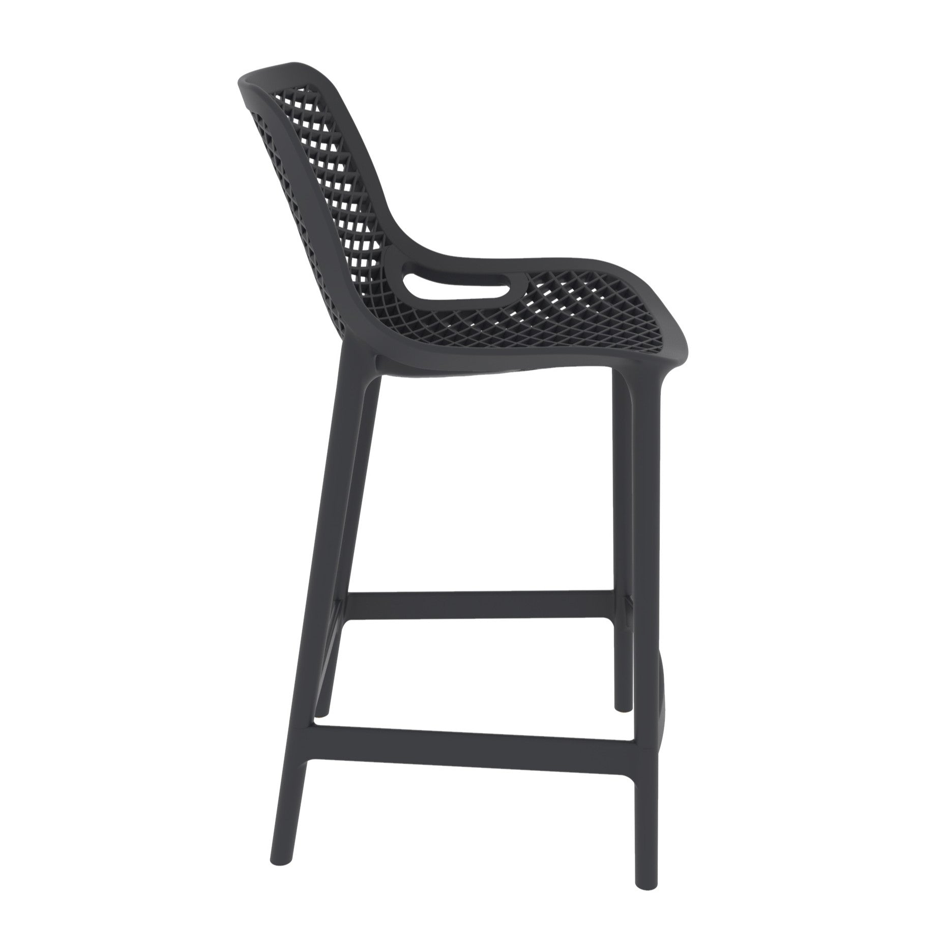 Silla para Bar Miame, Color Negro, con reposa pies en diseño Moderno X4