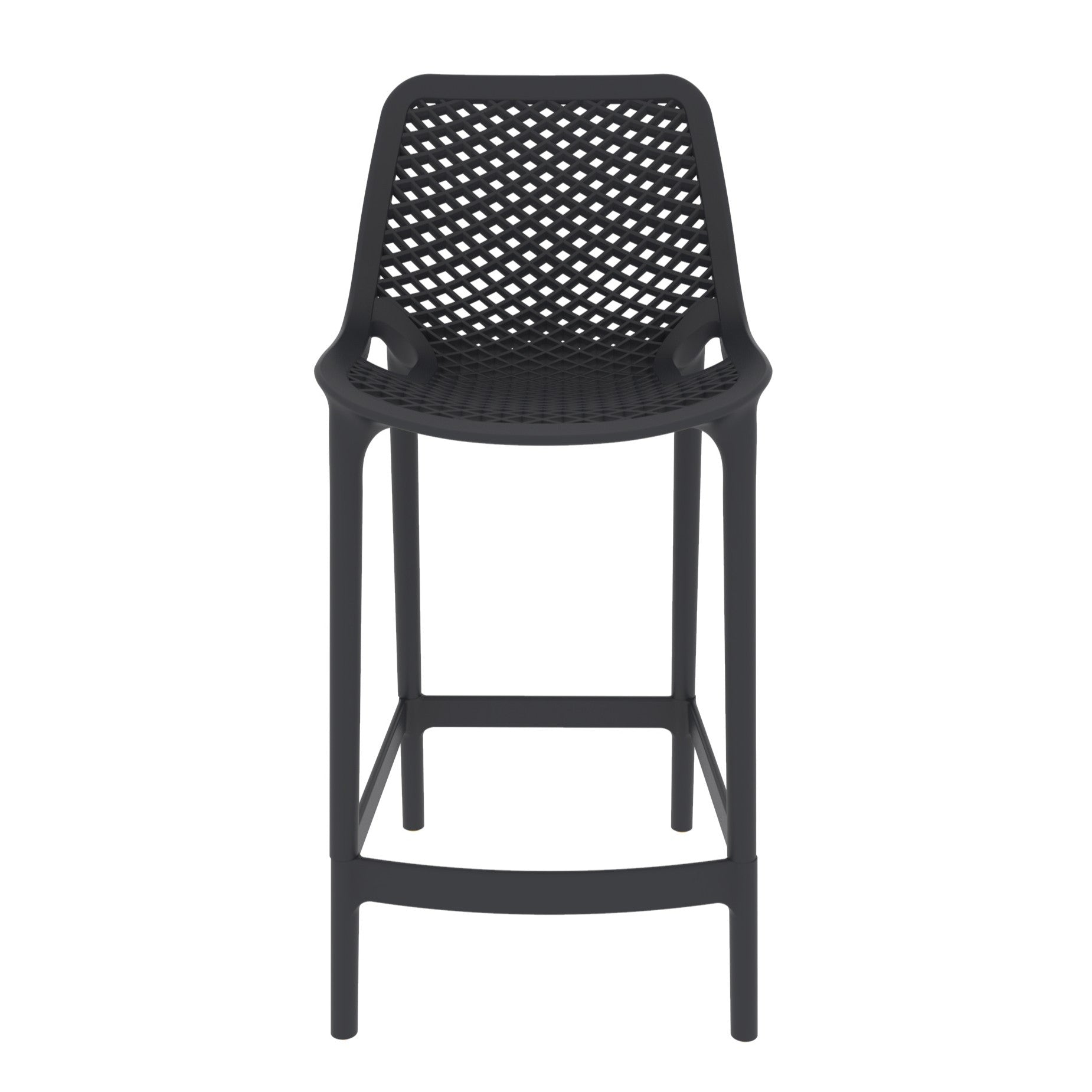 Silla para Bar Miame, Color Negro, con reposa pies en diseño Moderno