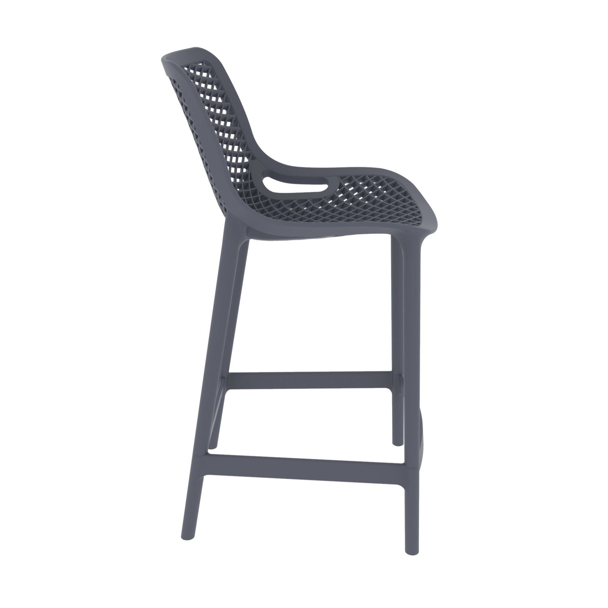 Silla para Bar Miame, Color Gris Oscuro, con reposa pies en diseño Moderno X2