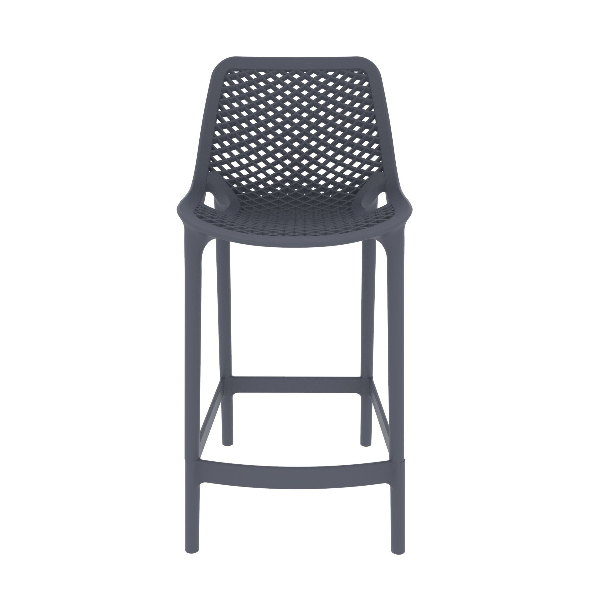 Silla para Bar Miame, Color Gris Oscuro, con reposa pies en diseño Moderno X2