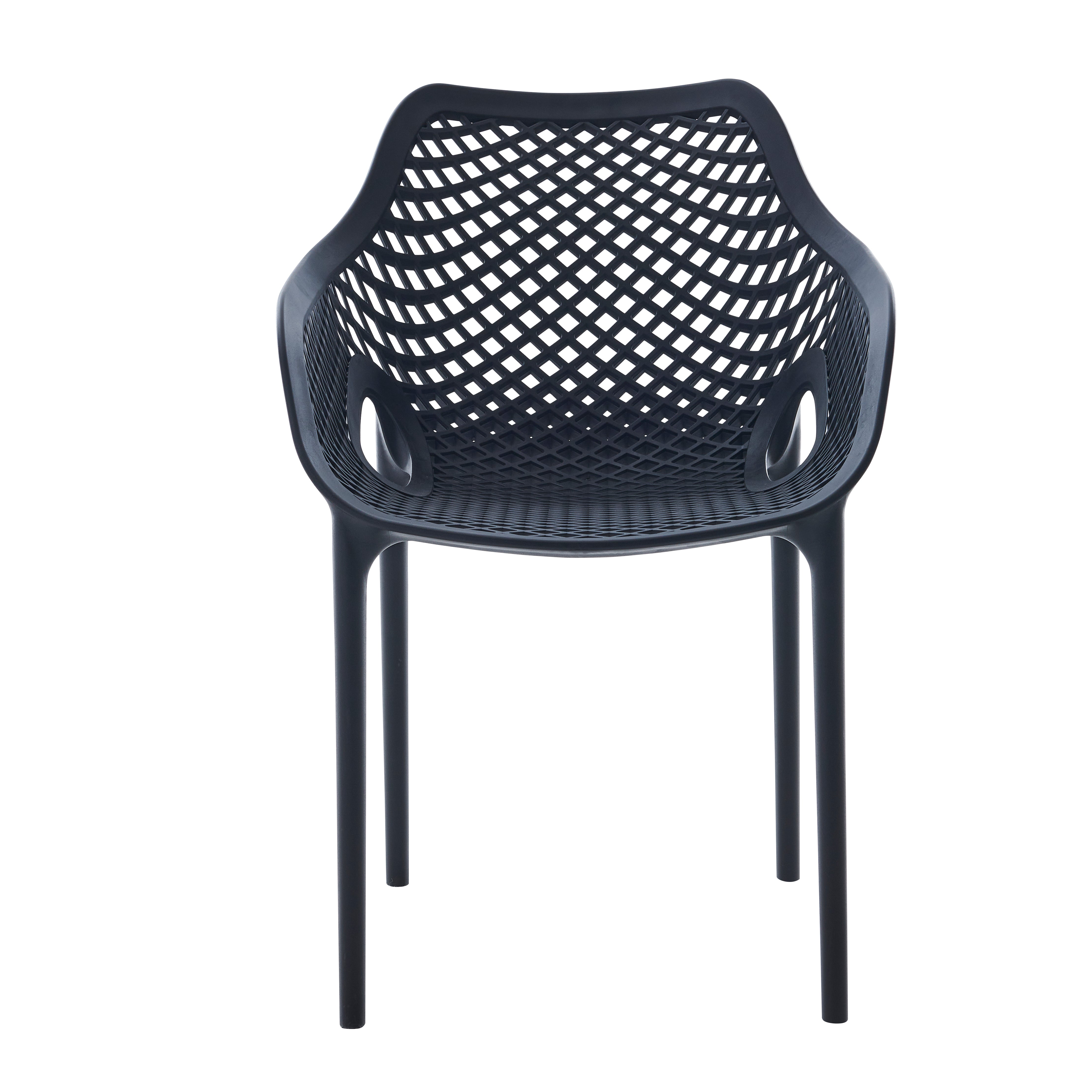 Silla con Brazos Miame, Negro, con Espaldar y Diseño Moderno