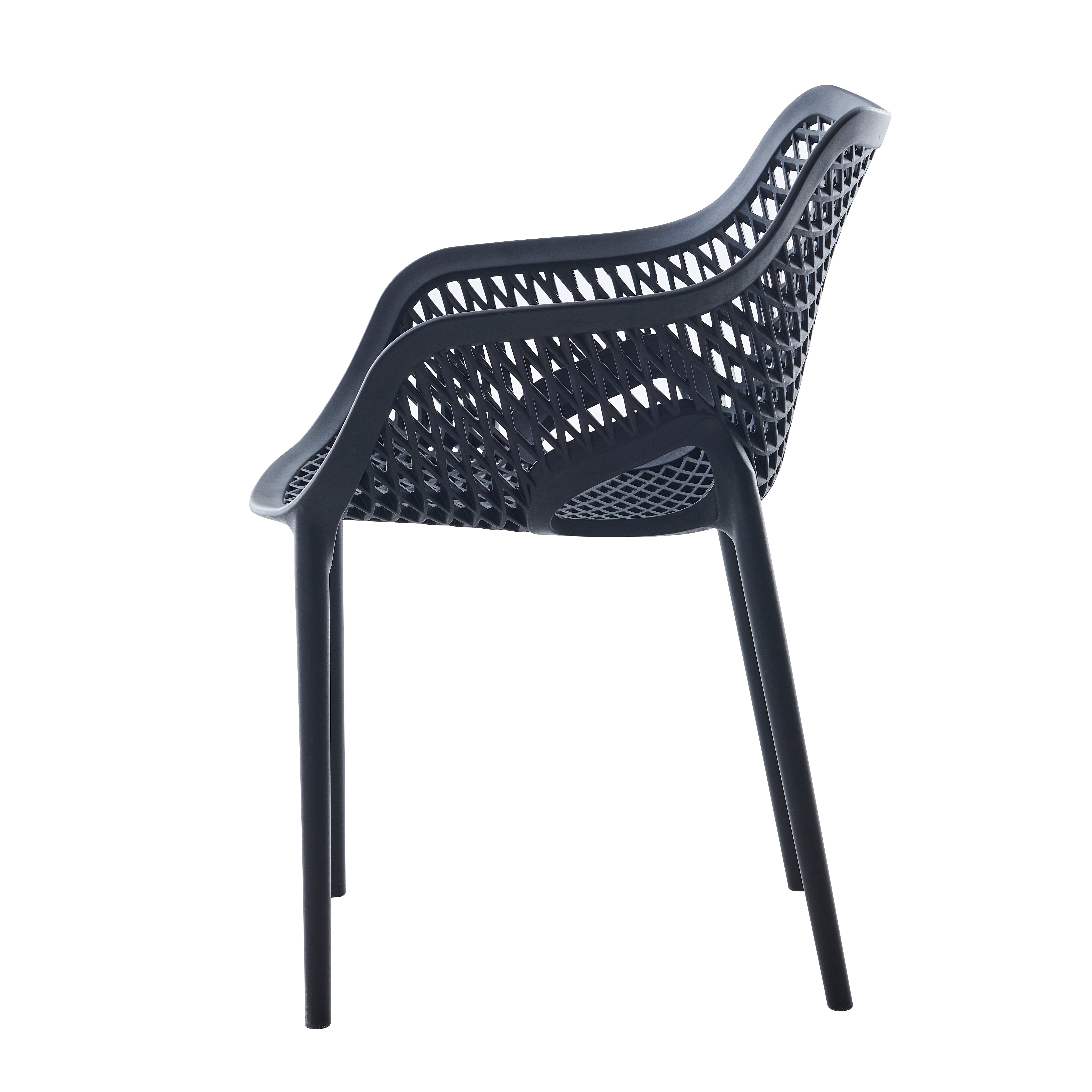 Silla con Brazos Miame, Negro, con Espaldar y Diseño Moderno