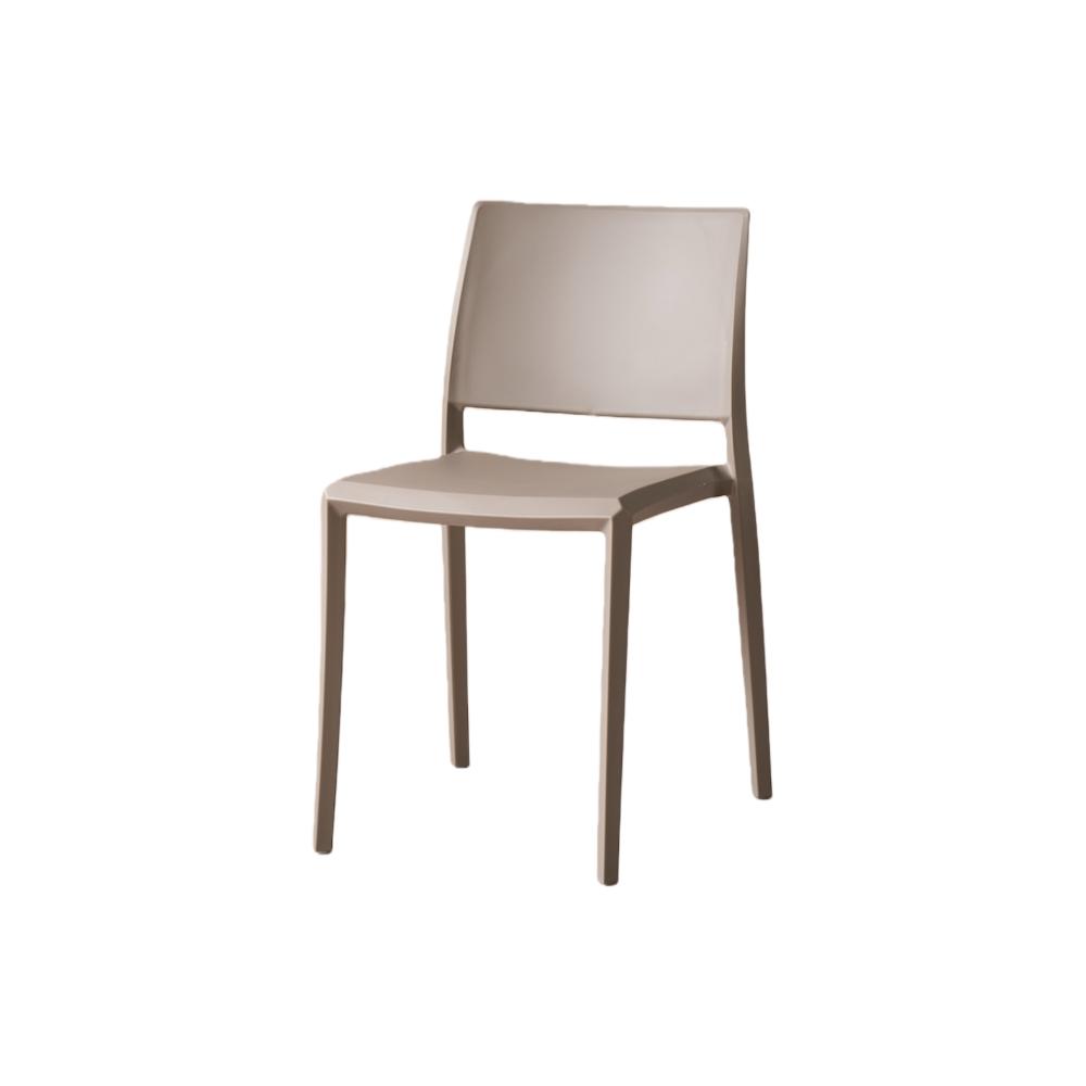 Silla Toledo, Color Taupe, Con espaldar liso y cuadrado, diseño moderno