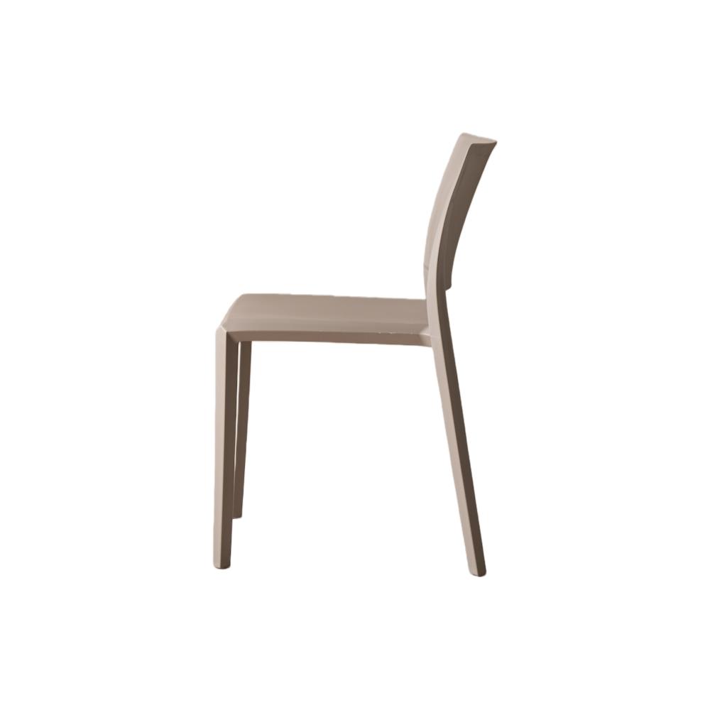 Silla Toledo, Color Taupe, Con espaldar liso y cuadrado, diseño moderno