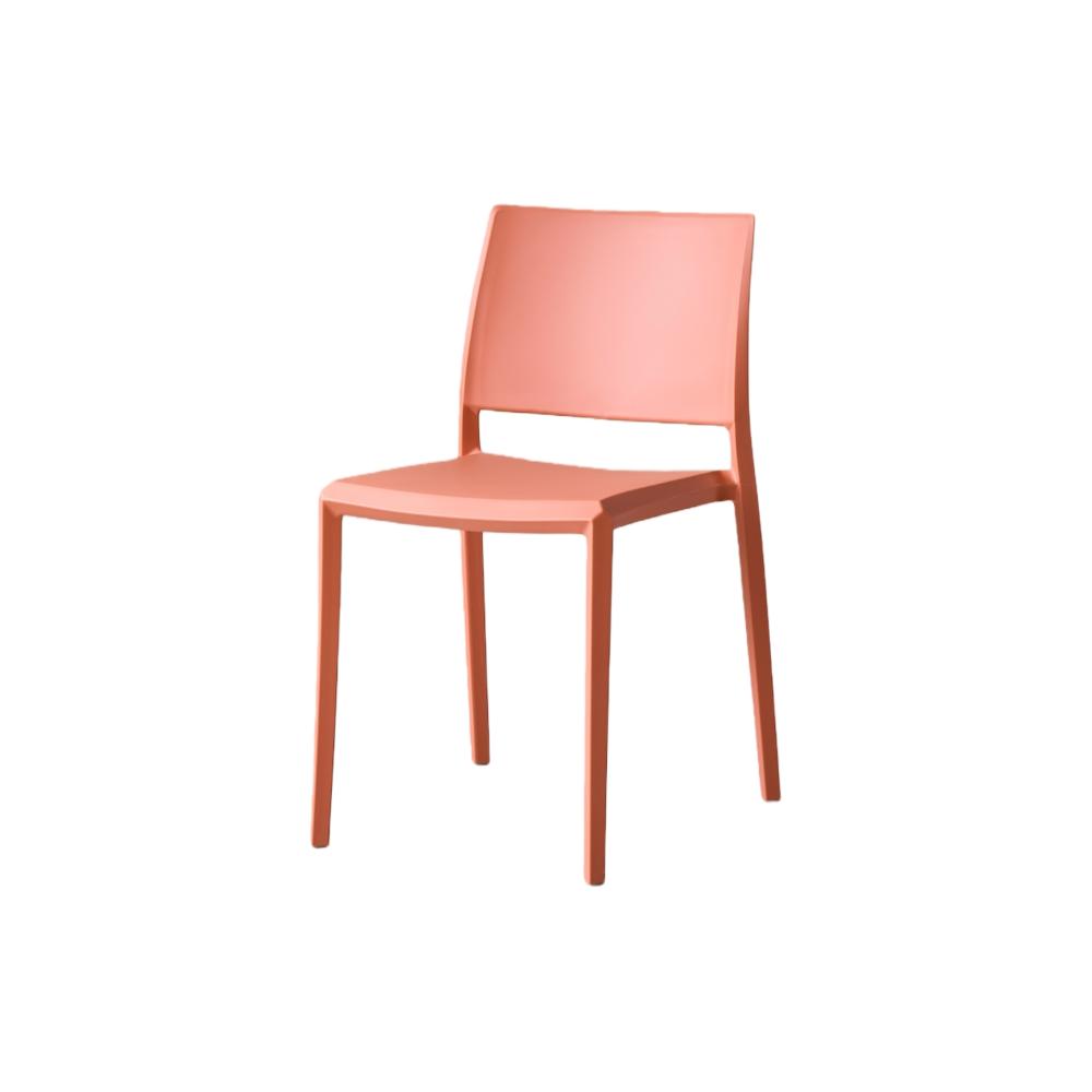 Set de 2 Sillas Toledo, Color Terracota, con Espaldar Liso y Cuadrado, Diseño Moderno