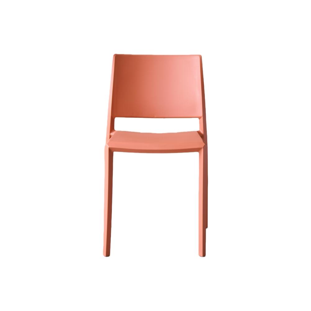 Set de 2 Sillas Toledo, Color Terracota, con Espaldar Liso y Cuadrado, Diseño Moderno