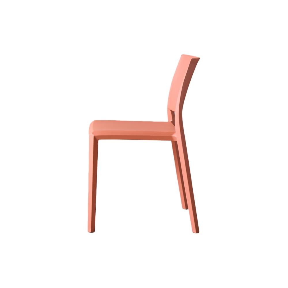 Set de 2 Sillas Toledo, Color Terracota, con Espaldar Liso y Cuadrado, Diseño Moderno
