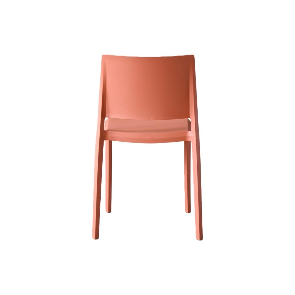 Set de 2 Sillas Toledo, Color Terracota, con Espaldar Liso y Cuadrado, Diseño Moderno