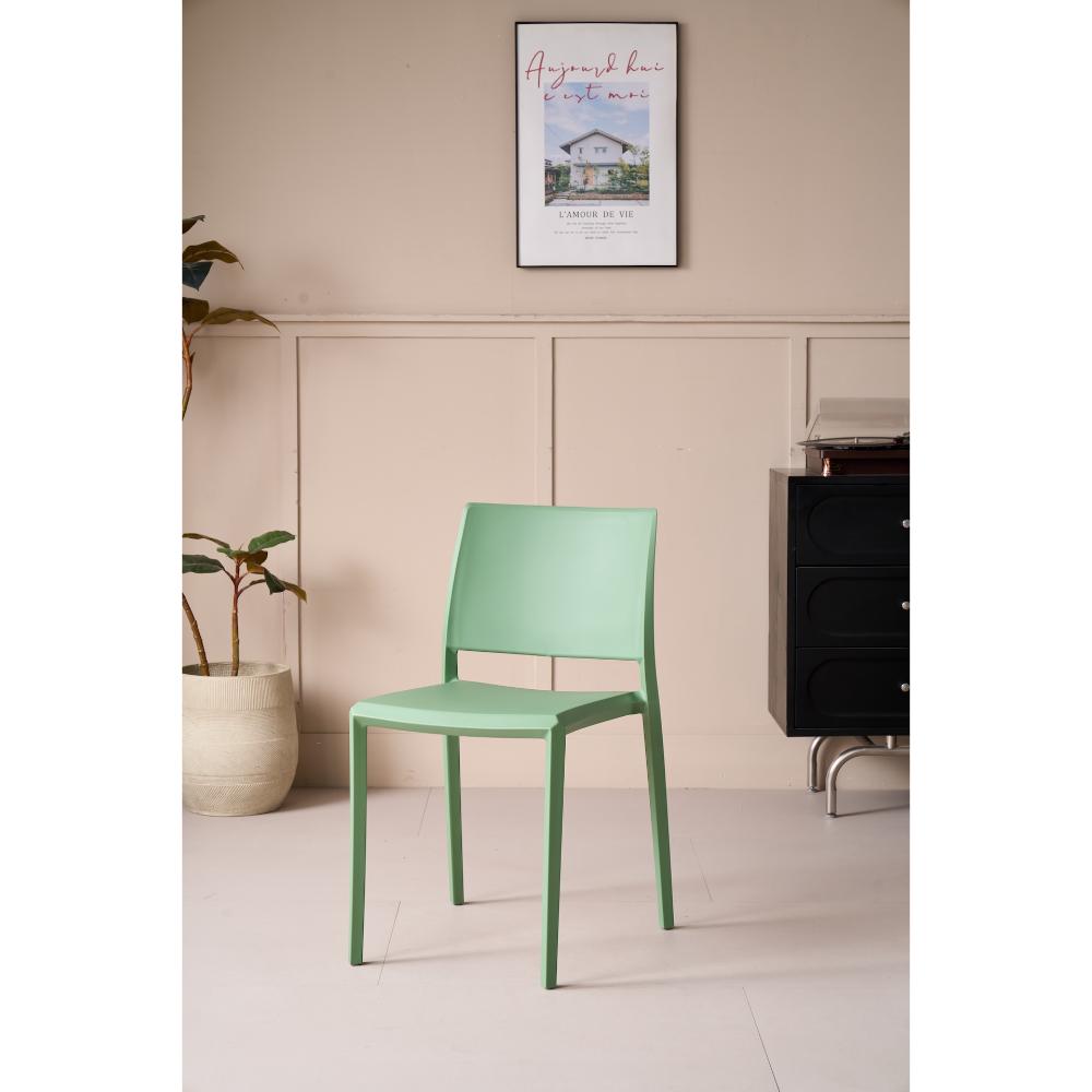 Silla Toledo, Color Verde, Con espaldar liso y cuadrado, diseño moderno