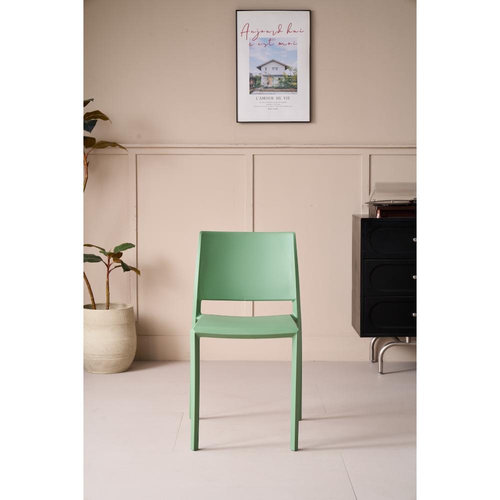 Set de 2 Sillas Toledo, Color Verde, con Espaldar Liso y Cuadrado, Diseño Moderno