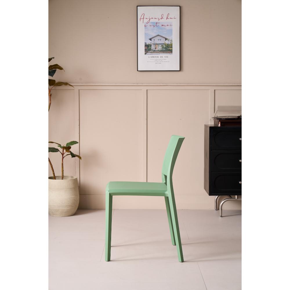 Set de 2 Sillas Toledo, Color Verde, con Espaldar Liso y Cuadrado, Diseño Moderno
