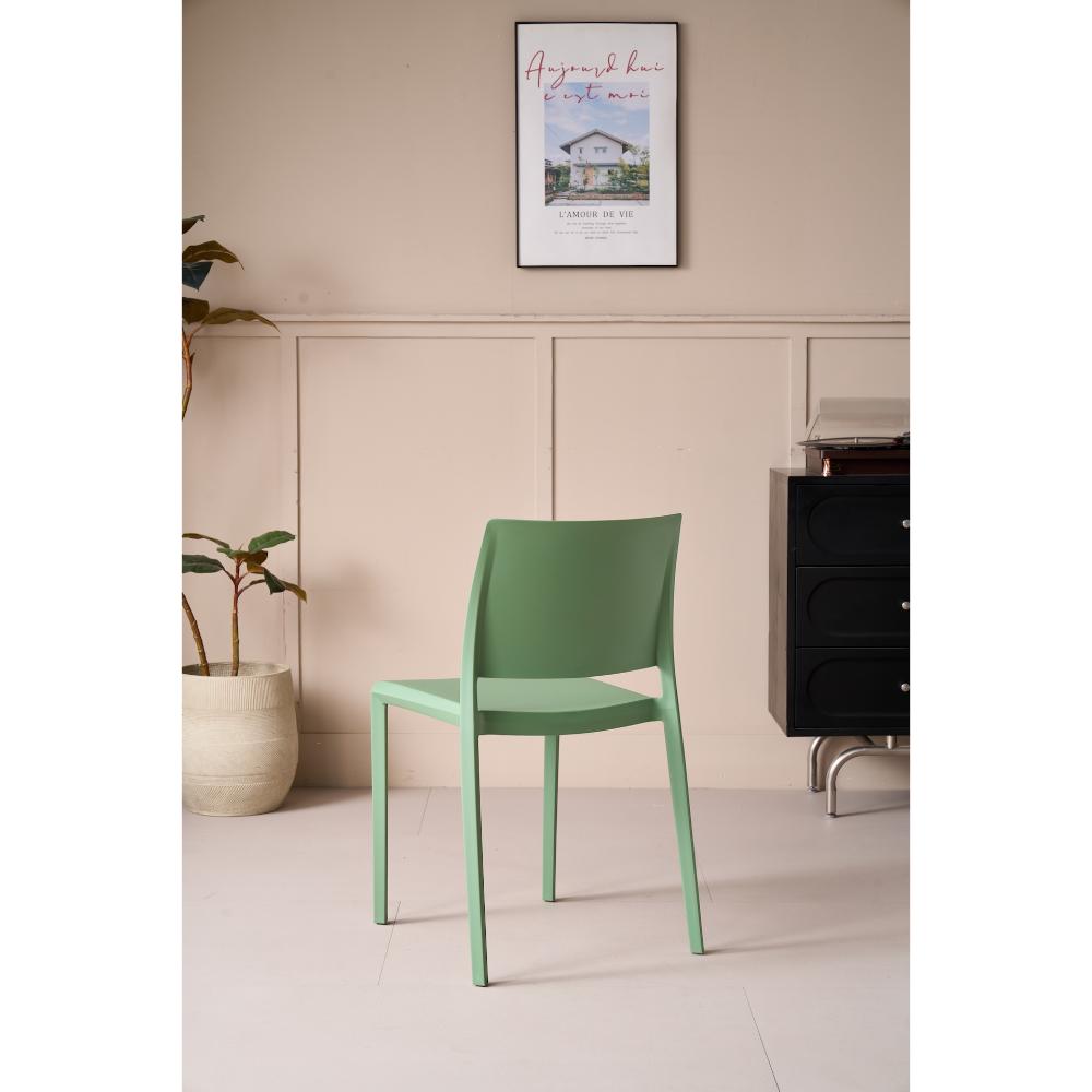 Set de 2 Sillas Toledo, Color Verde, con Espaldar Liso y Cuadrado, Diseño Moderno