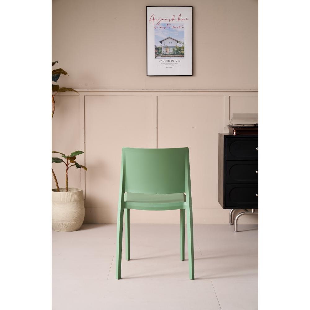 Set de 2 Sillas Toledo, Color Verde, con Espaldar Liso y Cuadrado, Diseño Moderno