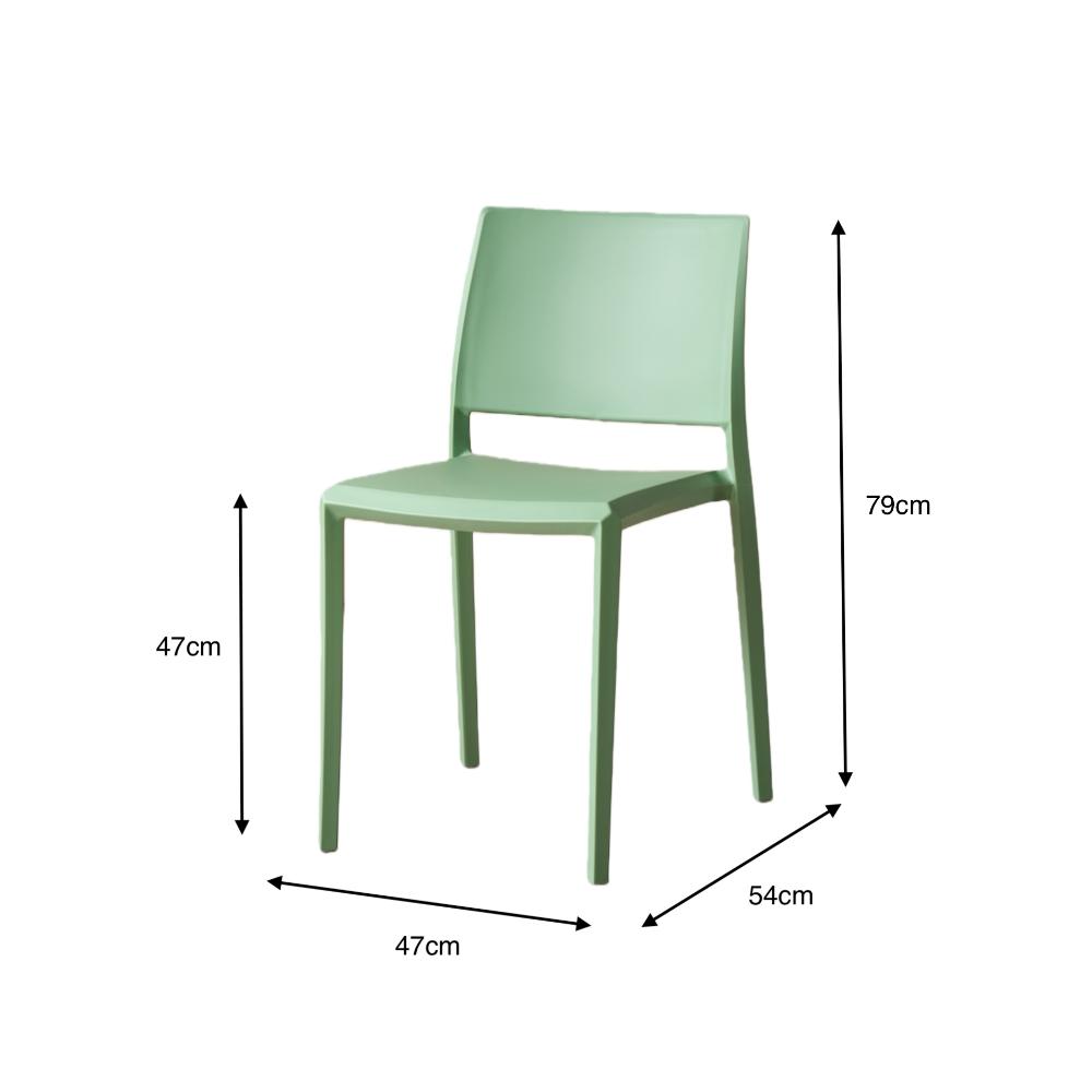 Set de 2 Sillas Toledo, Color Verde, con Espaldar Liso y Cuadrado, Diseño Moderno
