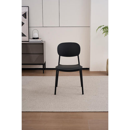 Silla Milan, Color Negro, Con espaldar y diseño Moderno X4