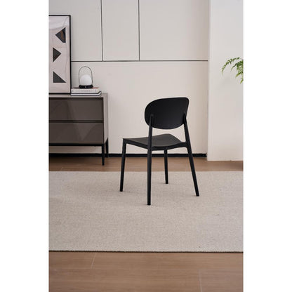 Silla Milan, Color Negro, Con espaldar y diseño Moderno X4