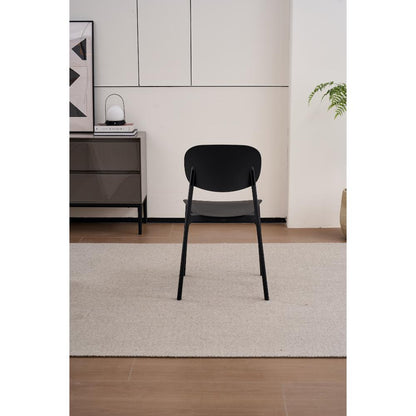 Silla Milan, Color Negro, Con espaldar y diseño Moderno X4
