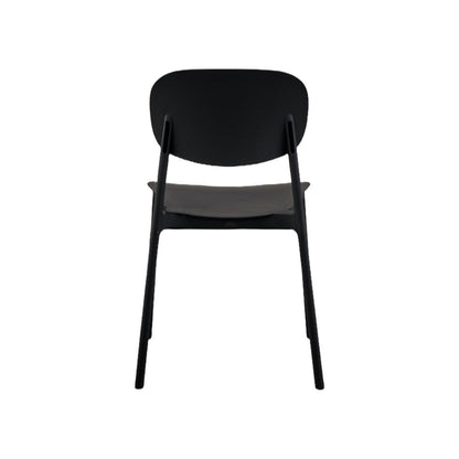 Silla Milan, Color Negro, Con espaldar y diseño Moderno X4