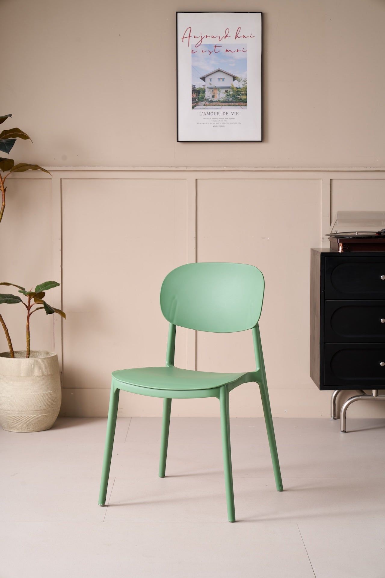 Silla Milan, Color Verde, Con espaldar y diseño Moderno X2