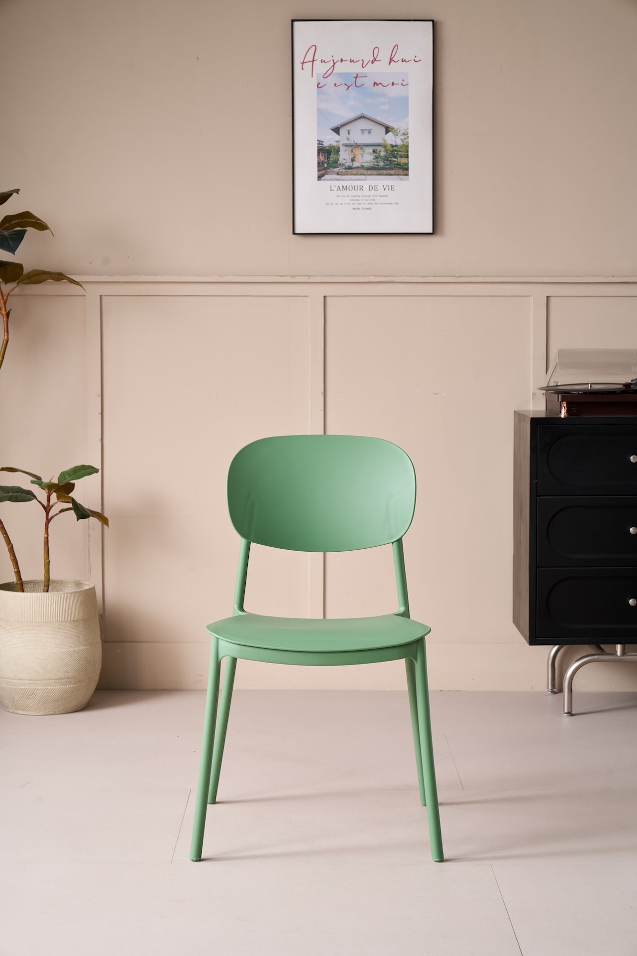 Silla Milan, Color Verde, Con espaldar y diseño Moderno X2