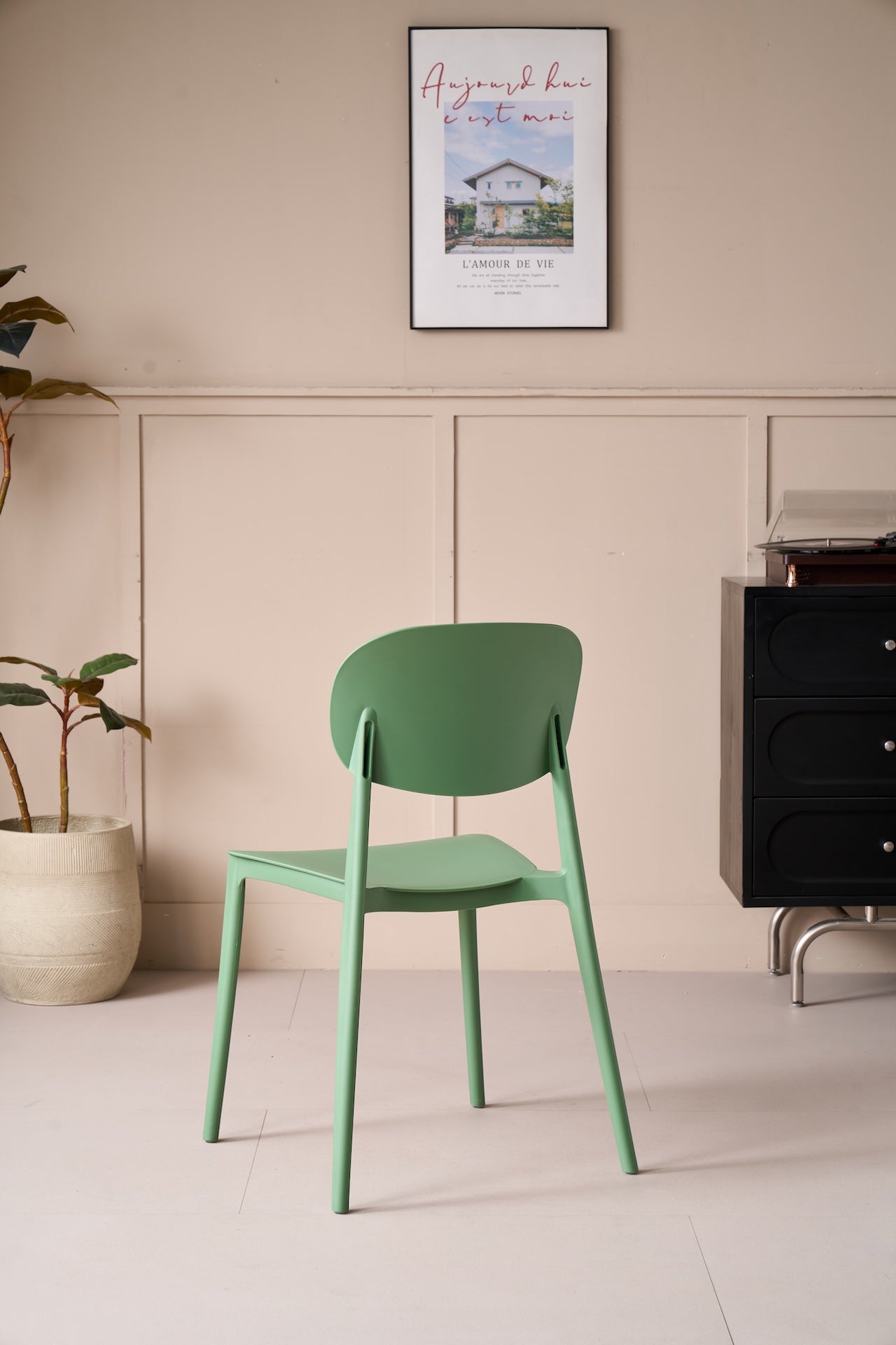 Silla Milan, Color Verde, Con espaldar y diseño Moderno X2