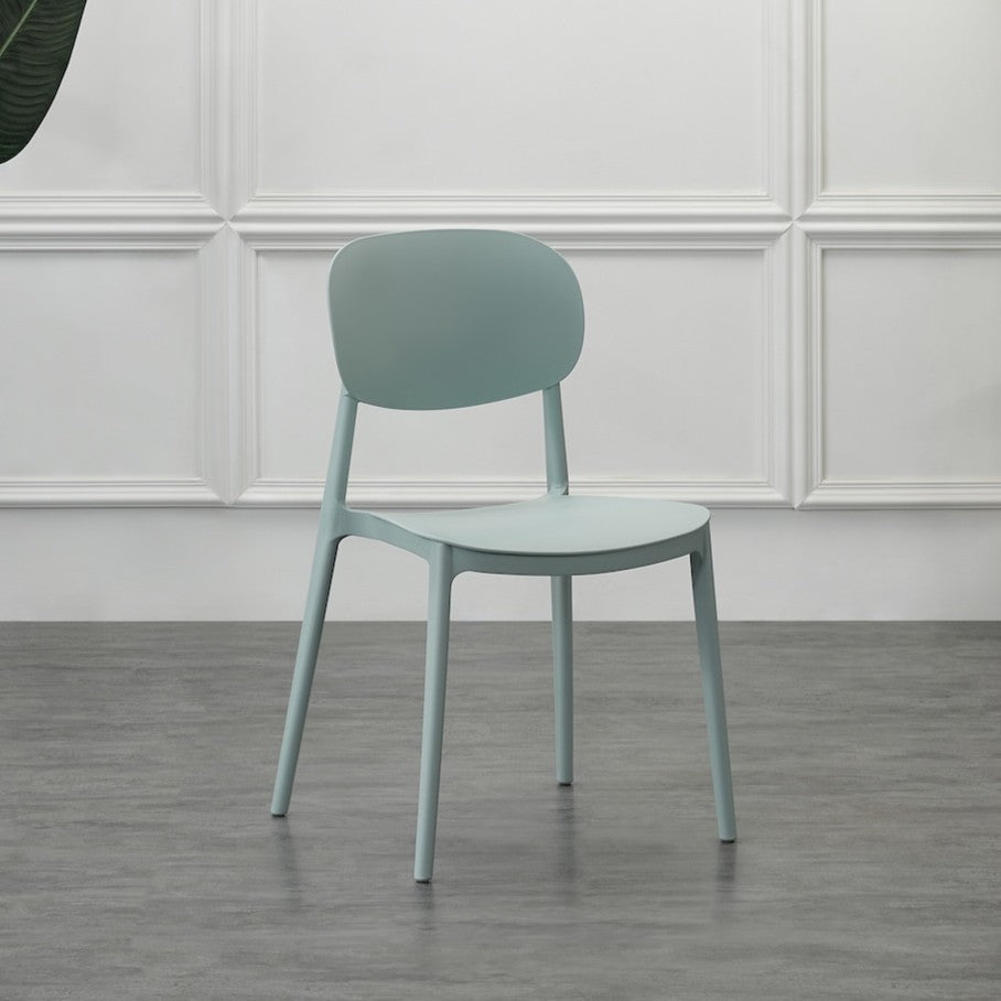 Set de 4 Sillas Milán, Color Azul Claro, con Espaldar y Diseño Moderno