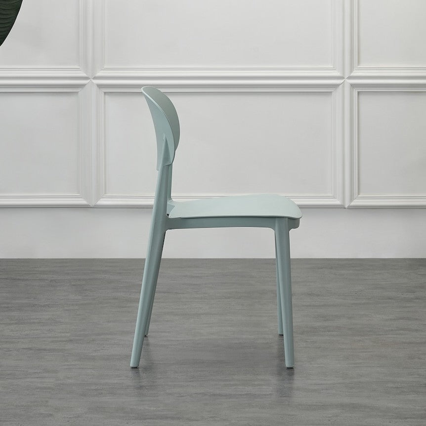 Silla Milán, Color Azul Claro, con Espaldar y Diseño Moderno