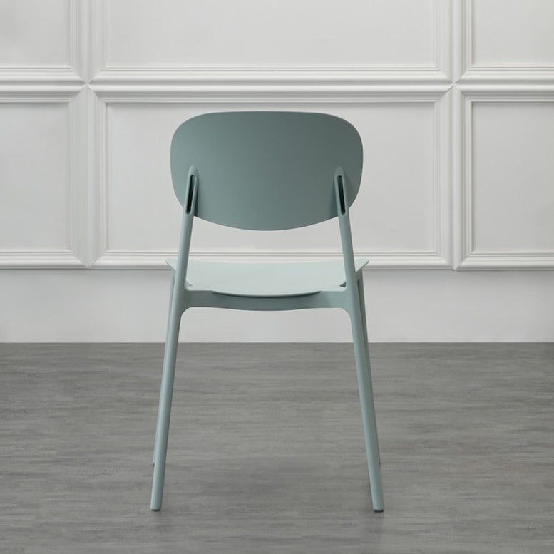 Set de 4 Sillas Milán, Color Azul Claro, con Espaldar y Diseño Moderno