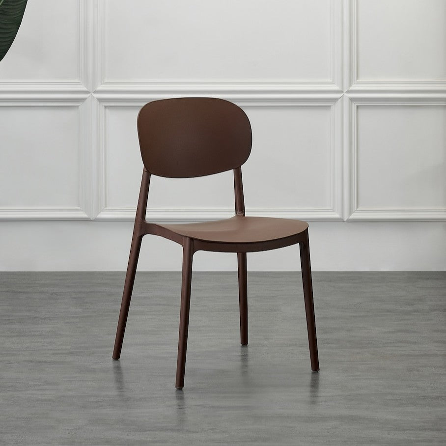 Set de 4 Sillas Milán, Color Café, con Espaldar y Diseño Moderno