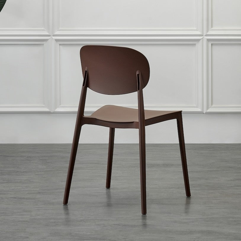 Set de 4 Sillas Milán, Color Café, con Espaldar y Diseño Moderno