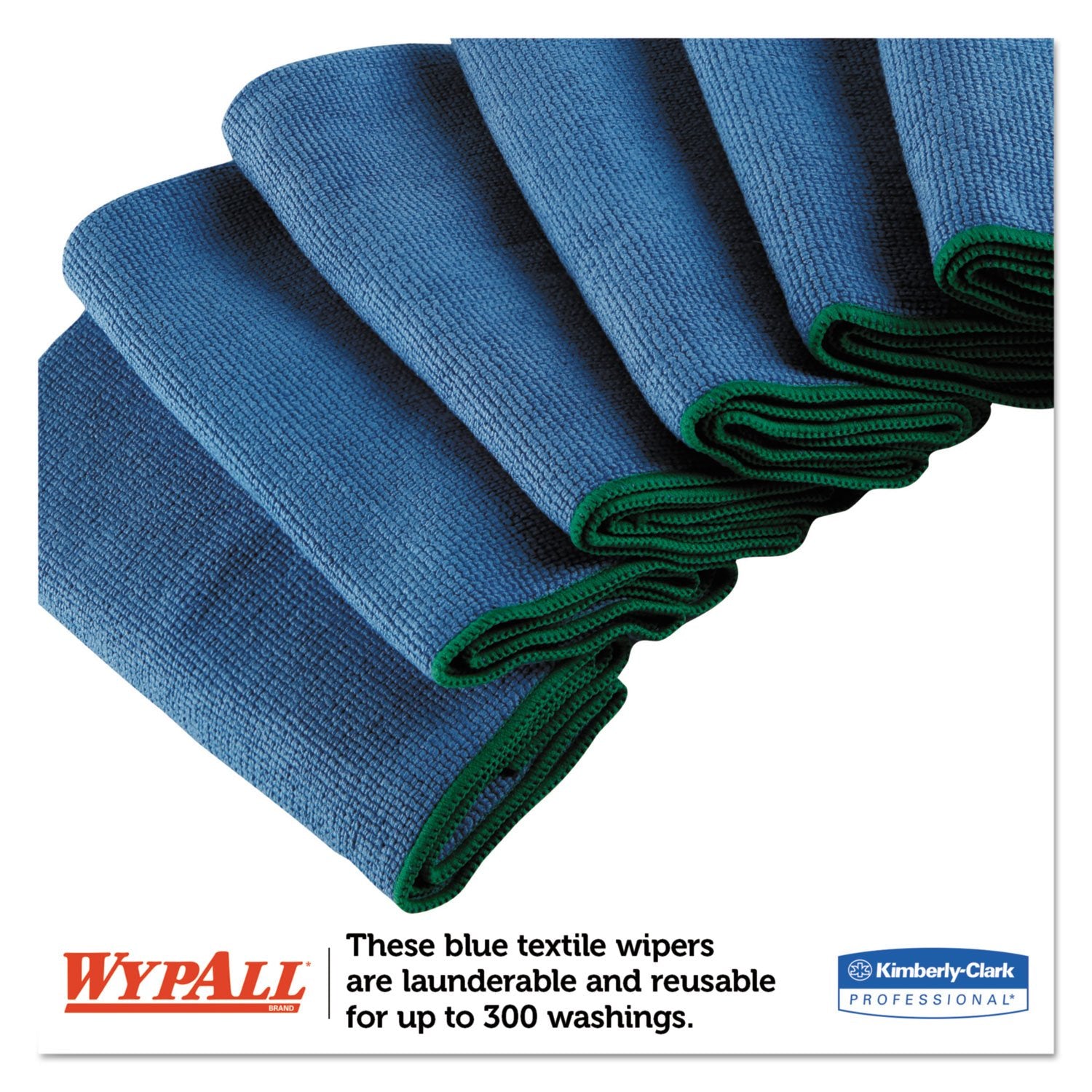 WypAll 83620-8395 Paños con microfibra Microban, 15 34" x 15 34", azul (paquete