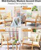 ELUCHANG Silla moderna de mediados de siglo, silla decorativa con almohada...