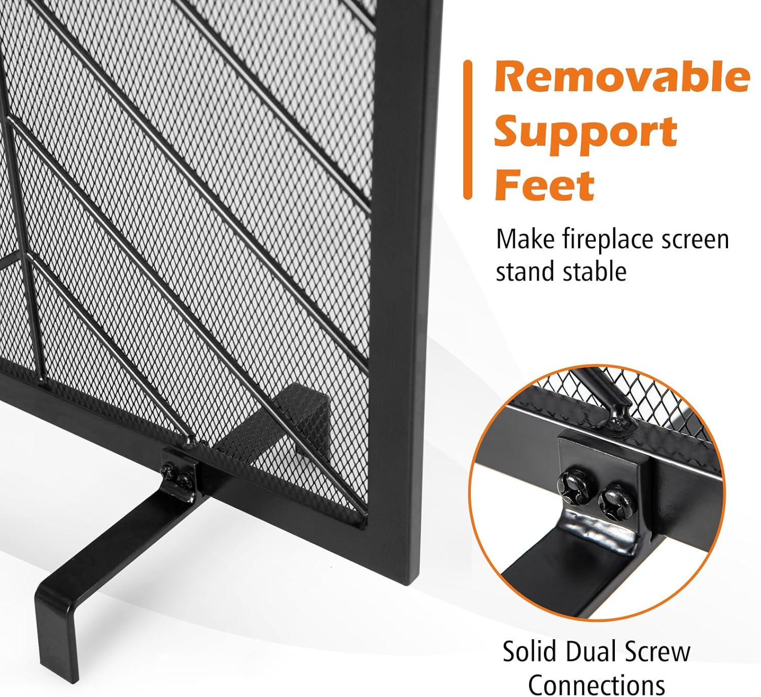 IRONMAX Pantalla para chimenea, panel individual de 39 x 31 pulgadas, pantallas...